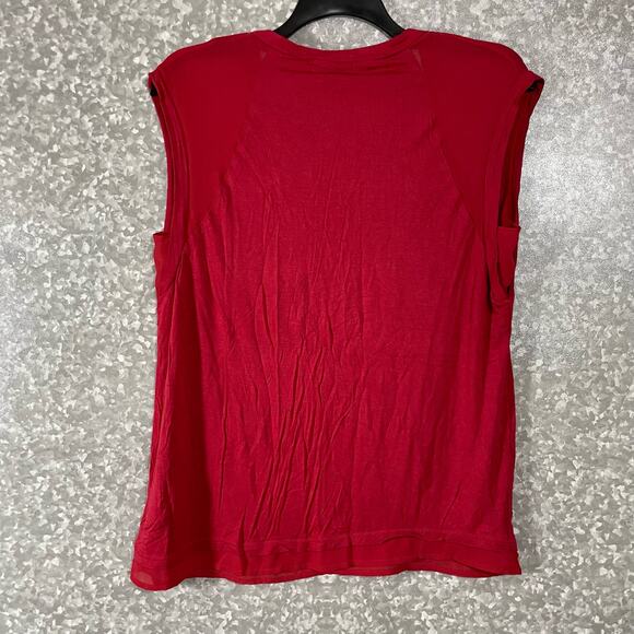 I Jeans by Buffalo Red Sheer Chiffon Raglan Sleeve Tee - Size Medium - V-Neck - Picture 6 of 6